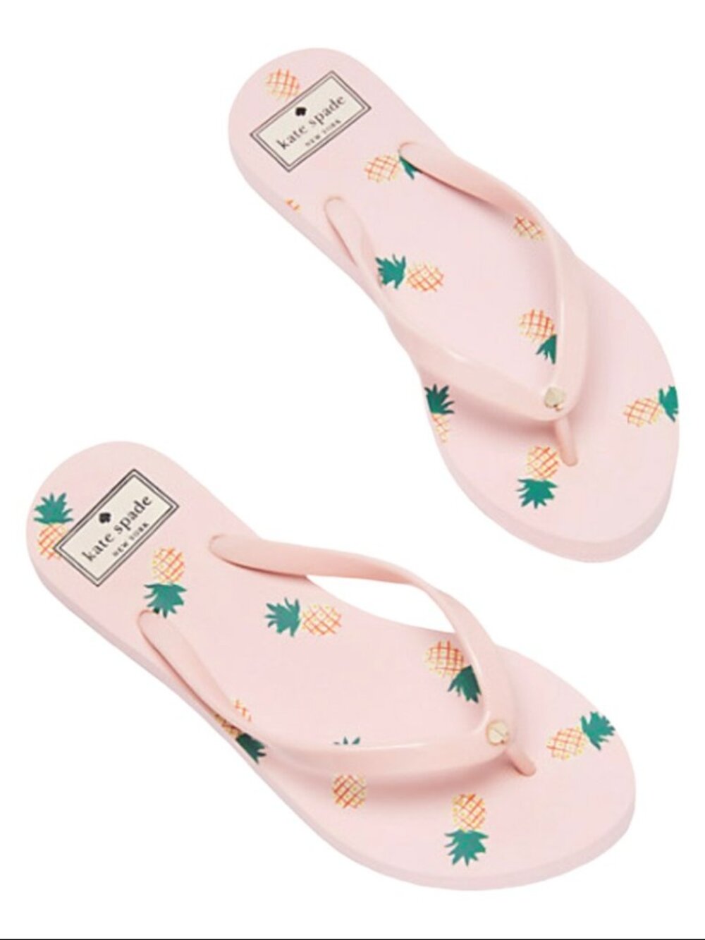 Kate Spade New Fiji Pineapple Flip Flops in Pink & Green